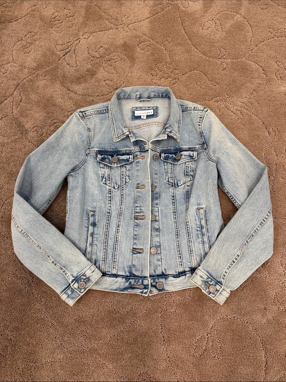 LOFT Light Wash Denim Jacket in Faded Blue